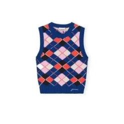 GanniGraphic Cotton Vest - Sodalite Blue