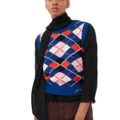 GanniGraphic Cotton Vest - Sodalite Blue -Outlet Lustro Wear Store GRAPHIC COTTON VEST SODALITE BLUE 20230819225849