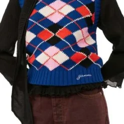 GanniGraphic Cotton Vest - Sodalite Blue -Outlet Lustro Wear Store GRAPHIC COTTON VEST SODALITE BLUE 20230819225849 3