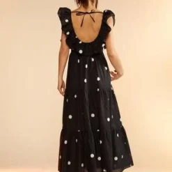 CYNTHIA ROWLEYGabriella Ruffle Dress - Black/White -Outlet Lustro Wear Store Gabriella Ruffle Dress 20230803173729 4