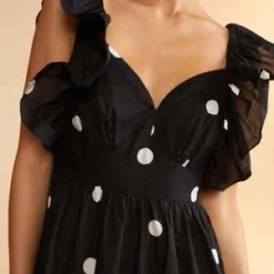 CYNTHIA ROWLEYGabriella Ruffle Dress - Black/White -Outlet Lustro Wear Store Gabriella Ruffle Dress 20230803173730 1