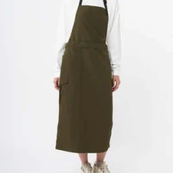 New Products -Outlet Lustro Wear Store Gramicci NYLON TUSSAH COVERTIBLE APRON DRESS DEEP OLIVE 20230929065217 1