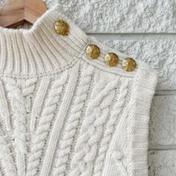 Veronica BeardHolton Knit Vest - Off White -Outlet Lustro Wear Store Holton Knit Vest 20230912183557