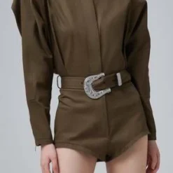 ALEXANDRE VAUTHIERAlexandre Vauthier Jumpsuit With Strassed Belt - Jungle Green