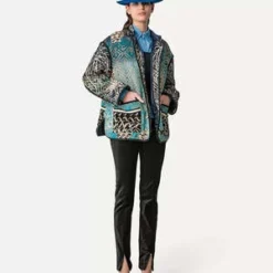 FORTE_FORTE Forte ForteJacquard Short Coat - Twilight -Outlet Lustro Wear Store Jacquard Short Coat 20231019182824 2