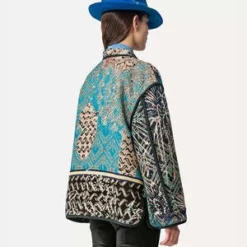 FORTE_FORTE Forte ForteJacquard Short Coat - Twilight -Outlet Lustro Wear Store Jacquard Short Coat 20231019182824