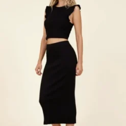 LA MadeSlim Skirt - Military Green/Black