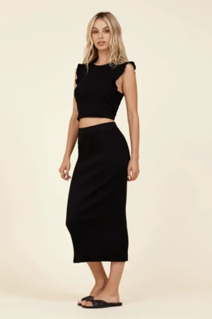 LA MadeSlim Skirt - Military Green/Black