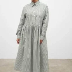 KowtowLee Dress - Deep Green Stripe