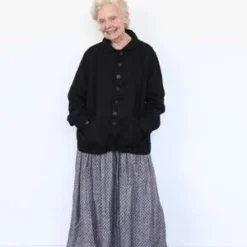 ICHI ANTIQUITESLinen Dobby Skirt - Black