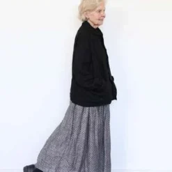ICHI ANTIQUITESLinen Dobby Skirt - Black -Outlet Lustro Wear Store Linen Dobby Skirt Black 20231012182519 2