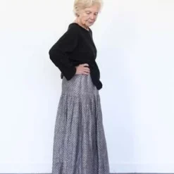 ICHI ANTIQUITESLinen Dobby Skirt - Black -Outlet Lustro Wear Store Linen Dobby Skirt Black 20231012182519