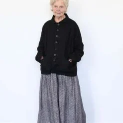 ICHI ANTIQUITESLinen Dobby Skirt - Black -Outlet Lustro Wear Store Linen Dobby Skirt Black 20231012182521