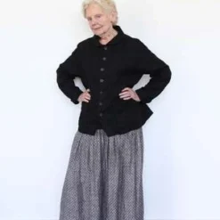 ICHI ANTIQUITESLinen Dobby Skirt - Black -Outlet Lustro Wear Store Linen Dobby Skirt Black 20231012182522 1