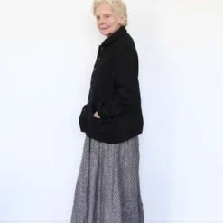 ICHI ANTIQUITESLinen Dobby Skirt - Black -Outlet Lustro Wear Store Linen Dobby Skirt Black 20231012182522 2
