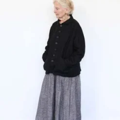 ICHI ANTIQUITESLinen Dobby Skirt - Black -Outlet Lustro Wear Store Linen Dobby Skirt Black 20231012182522