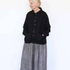 ICHI ANTIQUITESLinen Dobby Skirt - Black -Outlet Lustro Wear Store Linen Dobby Skirt Black 20231012182523