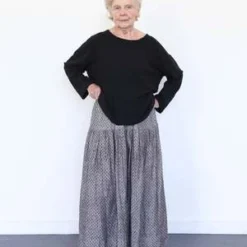 ICHI ANTIQUITESLinen Dobby Skirt - Black -Outlet Lustro Wear Store Linen Dobby Skirt Black 20231012182524 1