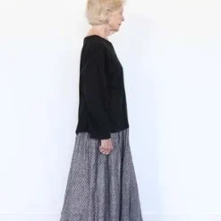 ICHI ANTIQUITESLinen Dobby Skirt - Black -Outlet Lustro Wear Store Linen Dobby Skirt Black 20231012182524 2