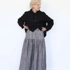 ICHI ANTIQUITESLinen Dobby Skirt - Black -Outlet Lustro Wear Store Linen Dobby Skirt Black 20231012182524