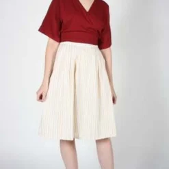 Birds Of North AmericaMacareux Skirt - Ivory Stripe