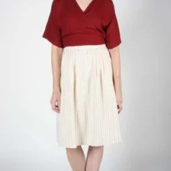 Birds Of North AmericaMacareux Skirt - Ivory Stripe -Outlet Lustro Wear Store Macareux Skirt Ivory Stripe 20230713003851 1
