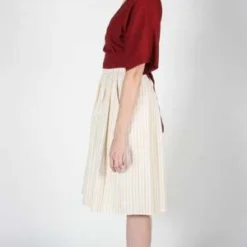 Birds Of North AmericaMacareux Skirt - Ivory Stripe -Outlet Lustro Wear Store Macareux Skirt Ivory Stripe 20230713003851 2