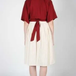 Birds Of North AmericaMacareux Skirt - Ivory Stripe -Outlet Lustro Wear Store Macareux Skirt Ivory Stripe 20230713003851 3