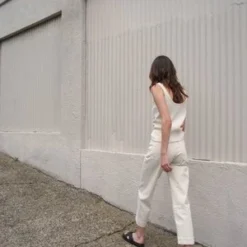 Micaela GregSeamed Jeans - Ivory Patch -Outlet Lustro Wear Store Micaela Greg Seamed Jeans Ivory Patch 20220808174746 1