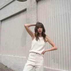 Micaela GregSeamed Jeans - Ivory Patch -Outlet Lustro Wear Store Micaela Greg Seamed Jeans Ivory Patch 20220808174747