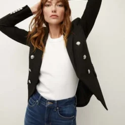 Veronica BeardMiller Dickey Jacket - Black/Silver Buttons