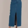 MundakaDenim Long Skirt - Blue