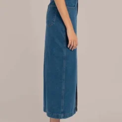 MundakaDenim Long Skirt - Blue -Outlet Lustro Wear Store Mundaka Denim Long Skirt Blue 20230506011623 2