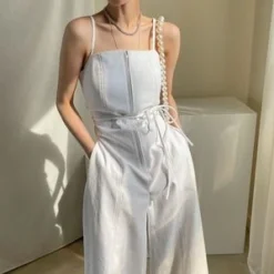 OPUSIONWide Leg Jumpsuit -Outlet Lustro Wear Store OPUSION Oversized Roll Neck Wool Sweater 20220313053202