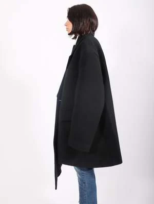 Sean SuenOversized Notched Lapel Coat - Black 2 Sean SuenOversized Notched Lapel Coat - Black - Image 2