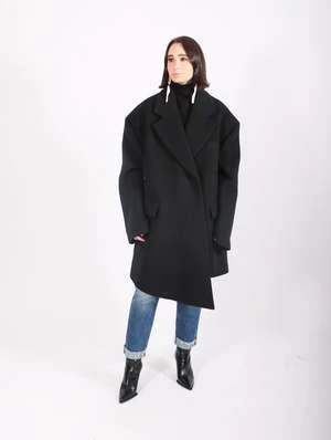 Sean SuenOversized Notched Lapel Coat - Black 3 Sean SuenOversized Notched Lapel Coat - Black - Image 3