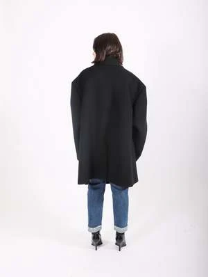 Sean SuenOversized Notched Lapel Coat - Black 4 Sean SuenOversized Notched Lapel Coat - Black - Image 4