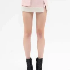 Feng Chen WangPINK QUILT PHOENIX MINI SKIRT - Pink