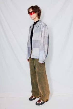 AssemblyPatchwork Print Denim Zip Jacket - Gray 3 AssemblyPatchwork Print Denim Zip Jacket - Gray - Image 3