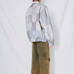 AssemblyPatchwork Print Denim Zip Jacket - Gray 9 AssemblyPatchwork Print Denim Zip Jacket - Gray -Outlet Lustro Wear Store Patchwork Print Denim Zip Jacket 20231017192805 2