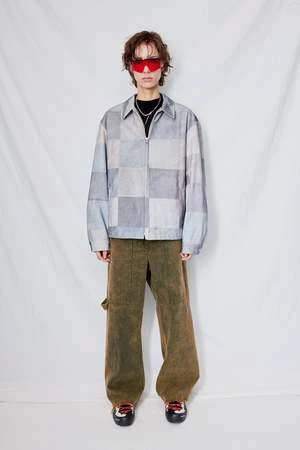 AssemblyPatchwork Print Denim Zip Jacket - Gray 2 AssemblyPatchwork Print Denim Zip Jacket - Gray - Image 2