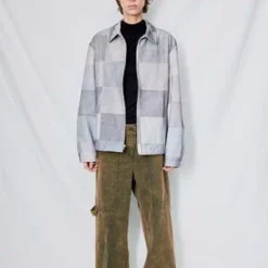 AssemblyPatchwork Print Denim Zip Jacket - Gray 10 AssemblyPatchwork Print Denim Zip Jacket - Gray -Outlet Lustro Wear Store Patchwork Print Denim Zip Jacket 20231017192806