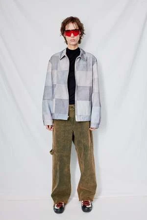 AssemblyPatchwork Print Denim Zip Jacket - Gray 5 AssemblyPatchwork Print Denim Zip Jacket - Gray - Image 5