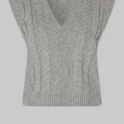 Oval SquarePowder Knit Vest - Gray 5 Oval SquarePowder Knit Vest - Gray -Outlet Lustro Wear Store Powder Knit Vest 20230913015625 2