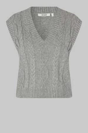 Oval SquarePowder Knit Vest - Gray 3 Oval SquarePowder Knit Vest - Gray - Image 3
