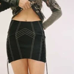 PriscaveraRainwear Lace Up Corset Mini Skirt - Black 11 PriscaveraRainwear Lace Up Corset Mini Skirt - Black -Outlet Lustro Wear Store Priscavera Rainwear Lace Up Corset Mini Skirt Black 20230105013822