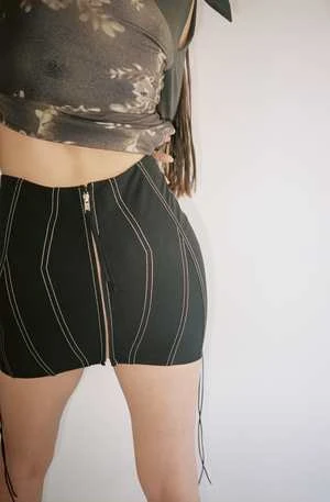 PriscaveraRainwear Lace Up Corset Mini Skirt - Black 5 PriscaveraRainwear Lace Up Corset Mini Skirt - Black - Image 5