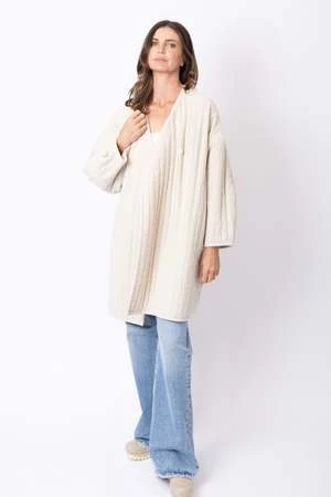 Black CraneQuilted Jacket - Ivory 2 Black CraneQuilted Jacket - Ivory - Image 2