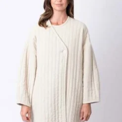 Black CraneQuilted Jacket - Ivory