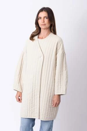 Black CraneQuilted Jacket - Ivory 3 Black CraneQuilted Jacket - Ivory - Image 3